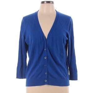 Gap Factory Solid Blue Cardigan Size L